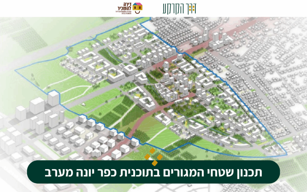 הדמיית שטחי המגורים בתוכנית כפר יונה מערב.